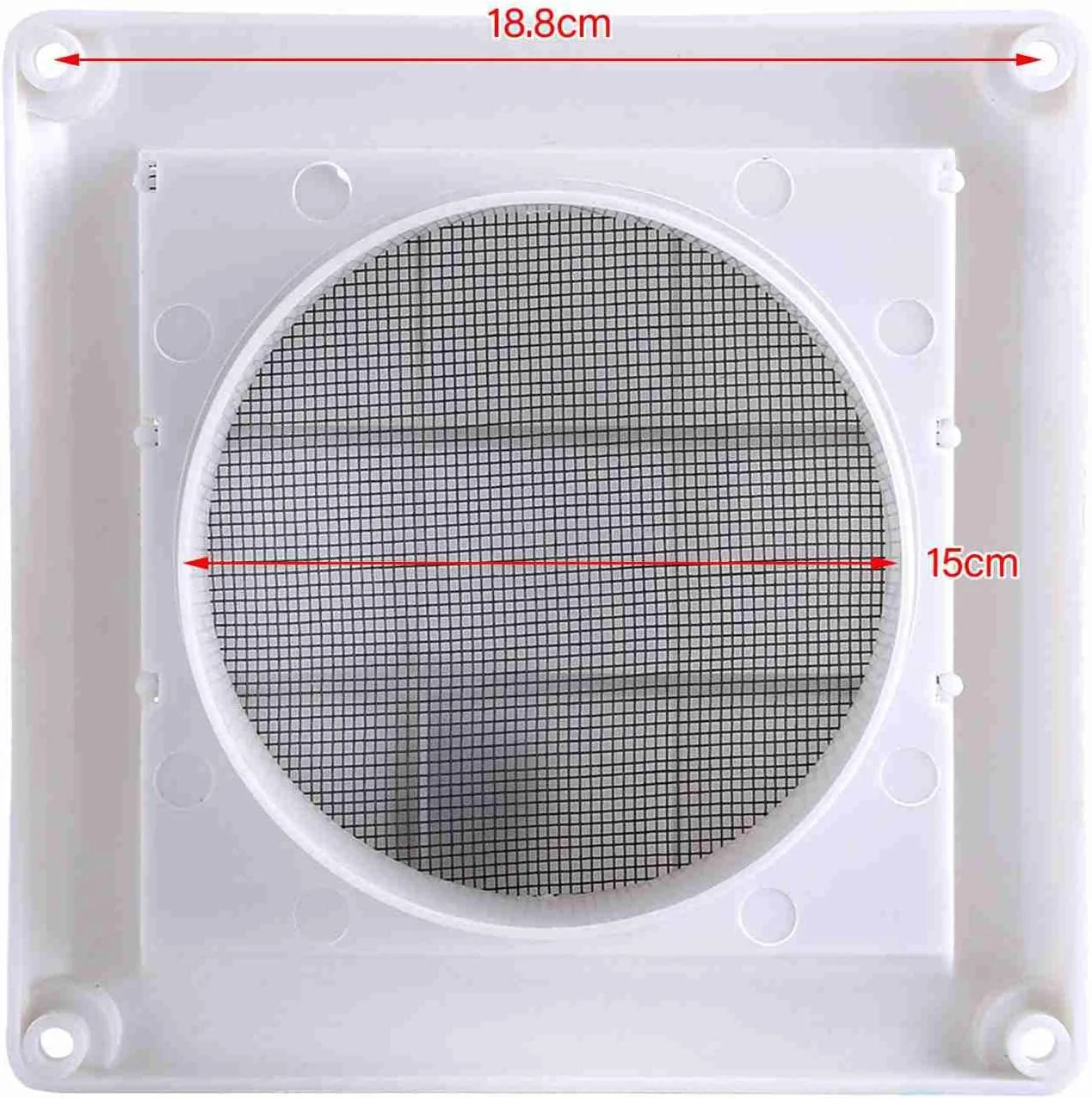 دریچه هوا پلاستیکی با توری، دارای 3 پره، مناسب برای دیوار، کانال تهویه، خروجی هوا، برای سقف یا نمای بیرونی (20 * 20 سانتی متر) دریچه هوا پلاستیکی با توری، دارای 3 پره، مناسب برای دیوار، کانال تهویه، خروجی هوا، برای سقف یا نمای بیرونی (20 * 20 سانتی متر)