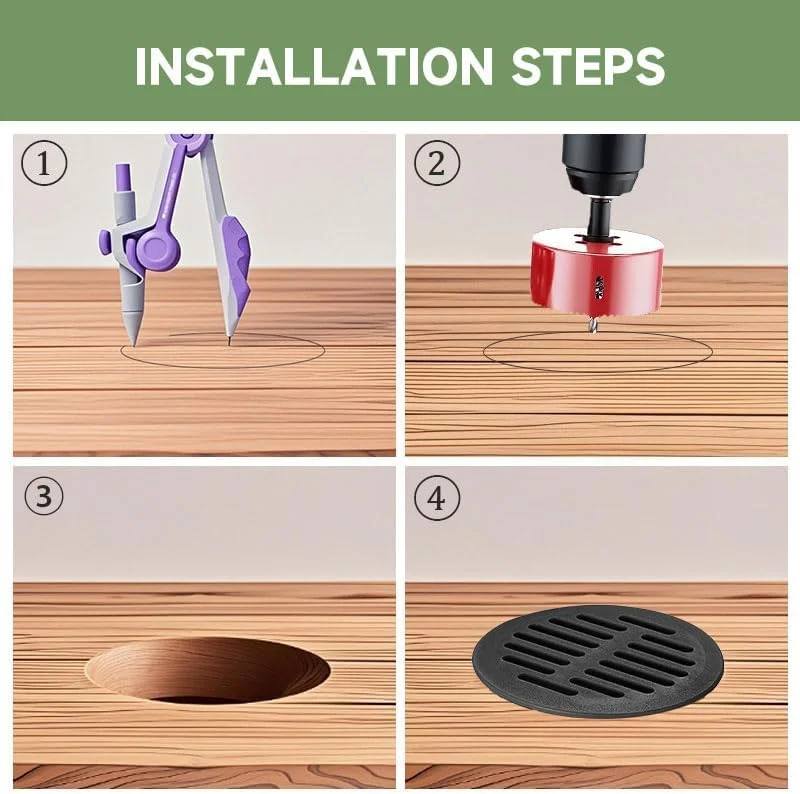 10 عدد دریچه گرد سقفی 50 میلی متری (2 اینچی)، توری تهویه پلاستیکی برای منزل، دفتر، حمام، آشپزخانه، کابینت و کمد