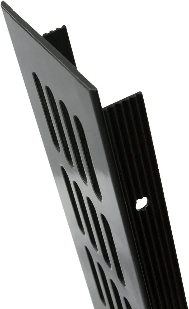 شبکه تهویه آلومینیومی MS Beschläge، رنگ آنتراسیت RAL7016، صفحه توری 60 میلی‌متری، طول‌های مختلف، پنل تهویه، توری درب، توری تهویه، پوشش شوفاژ (200 میلی‌متر)