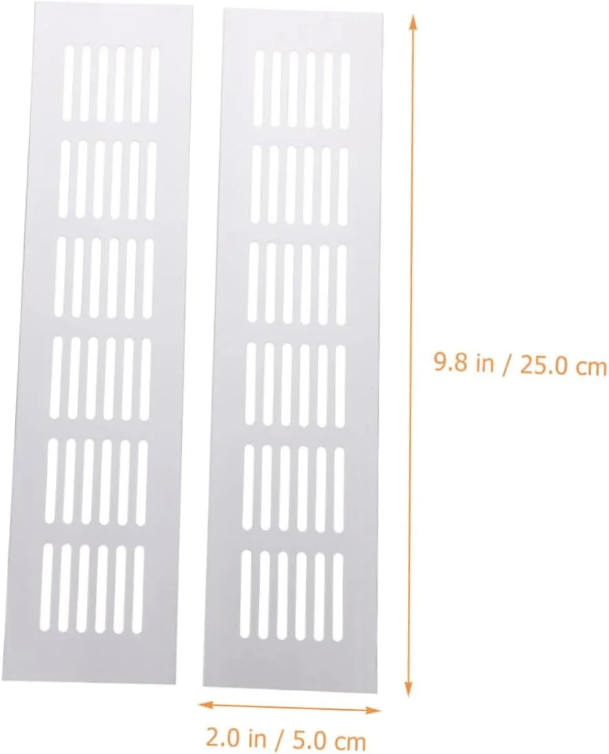 OSALADI 8 عدد دریچه تهویه کابینت، روکش دریچه کمد، توری تهویه هوا، دریچه تهویه مبلمان، دریچه تهویه هوا، دریچه تهویه کابینت آشپزخانه، نقره ای، درب خودرو، پنجره