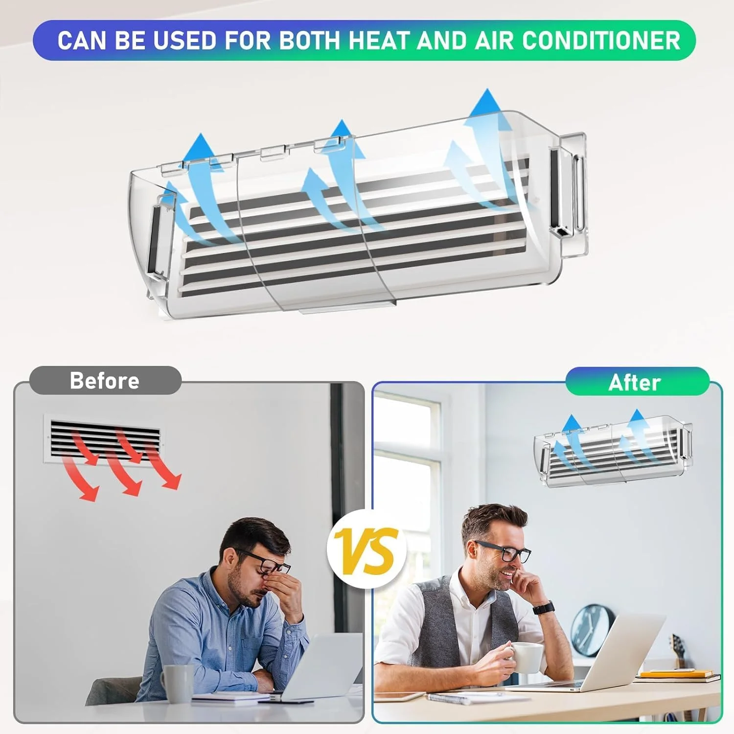 منحرف کننده دریچه هوا Moonmen بسته 2 عددی قابل تنظیم - پوشش دریچه های مغناطیسی کف 9 تا 15.5 اینچ برای AC، دریچه های دیواری و سقفی با آهنرباهای قوی و بزرگ