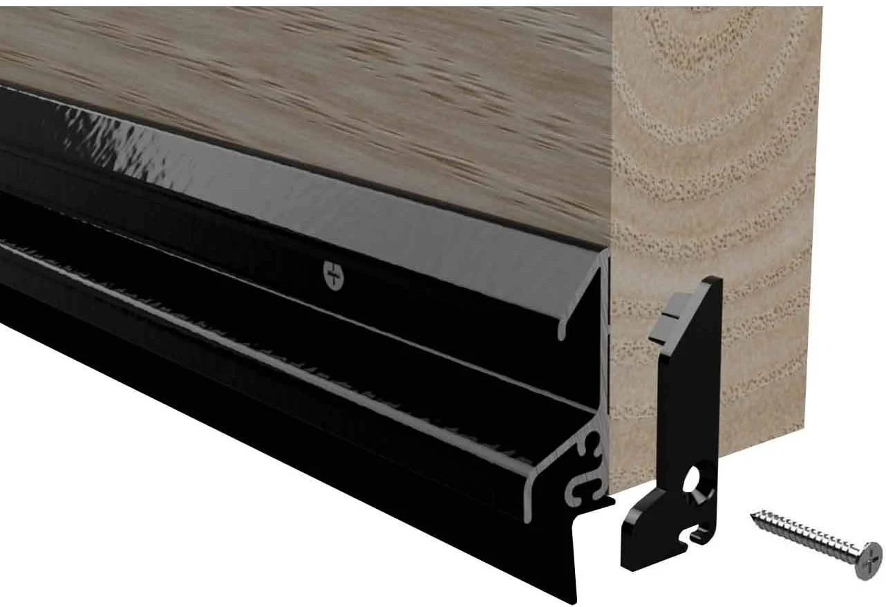 محافظ باران درب LOWENERGIE Stormguard XRD، نوار آب و هوا، تخته چکه گیر، UPVC چوبی 914 میلی متر (مشکی)