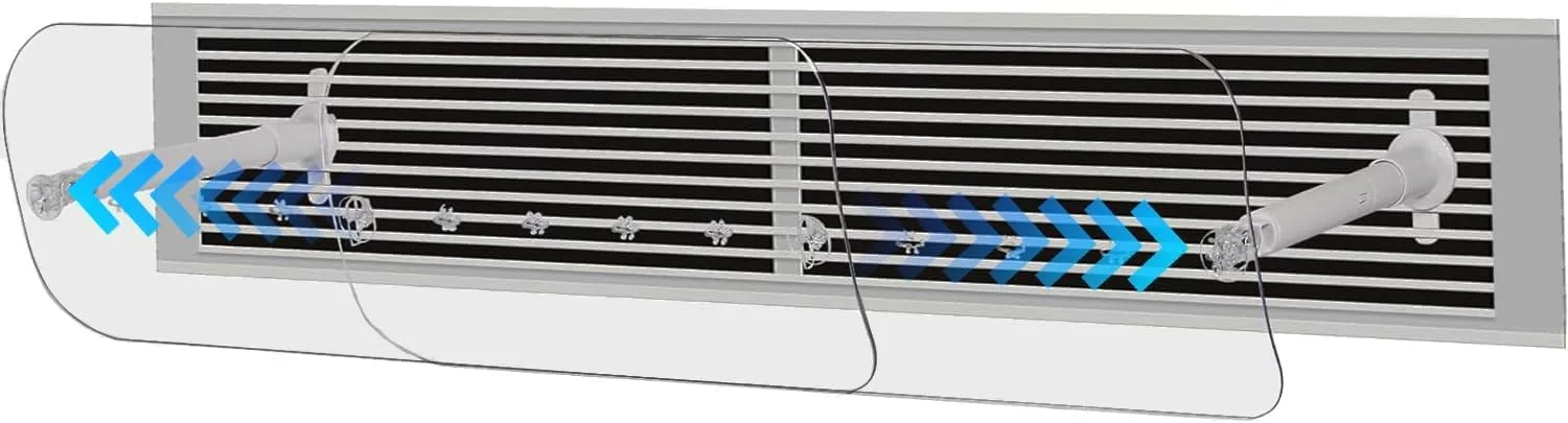 منحرف کننده هوا کولر گازی مرکزی مونمن، منحرف کننده جریان هوای کولر گازی مرکزی شفاف با اندازه قابل تنظیم، منحرف کننده هوا کولر گازی جهانی، دریچه ها، توری