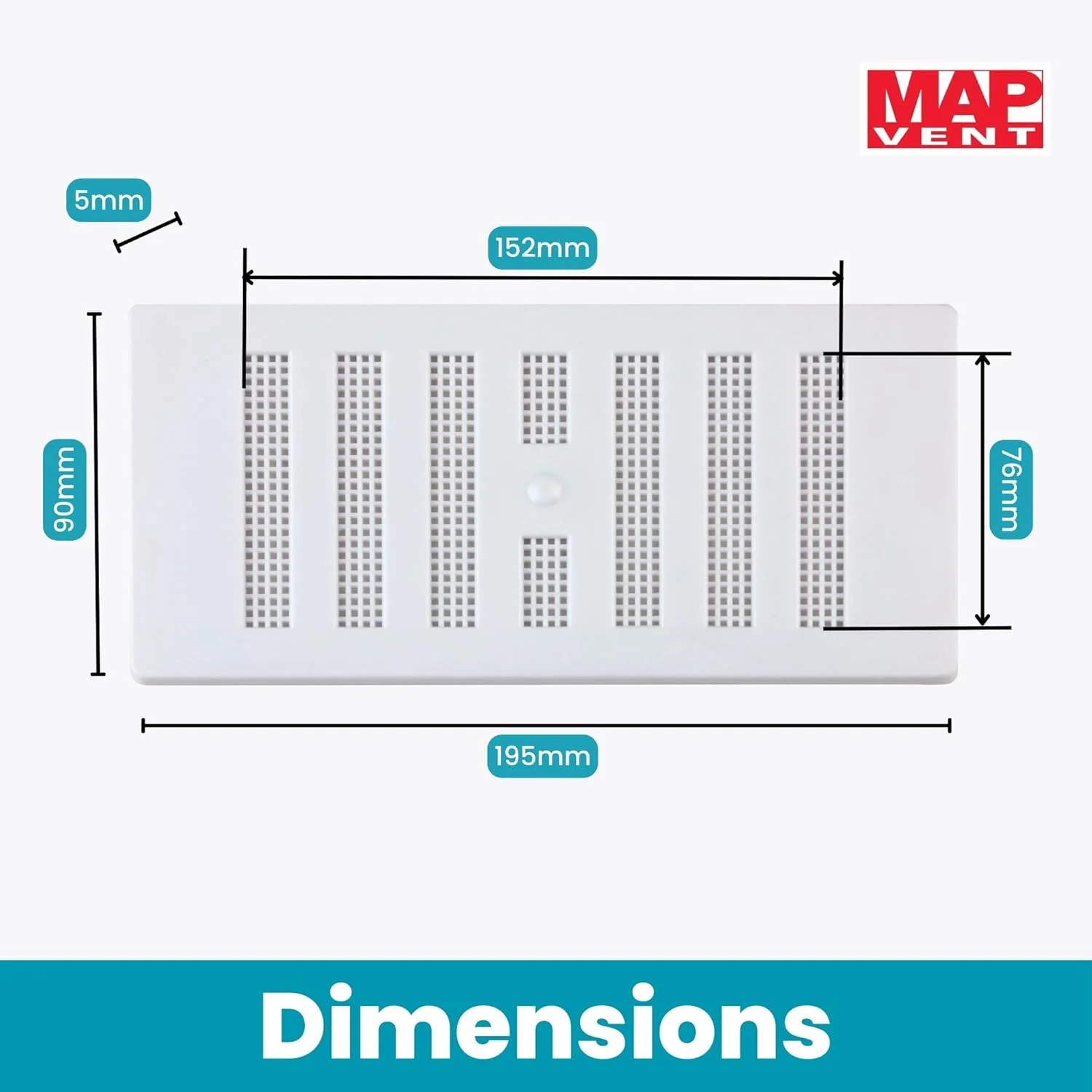 دریچه تهویه قابل تنظیم مدل Map 902-02، نصب سطحی 6x3