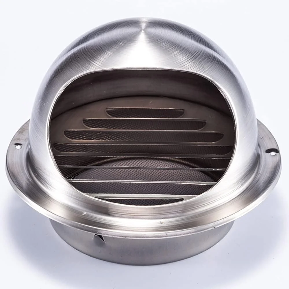 دریچه هوا متانیک گرد استیل ضد زنگ، خروجی هواکش دیواری، کانال تهویه مطبوع - 4 اینچ (10 سانتی متر) دریچه هوا متانیک گرد استیل ضد زنگ، خروجی هواکش دیواری، کانال تهویه مطبوع - 4 اینچ (10 سانتی متر)