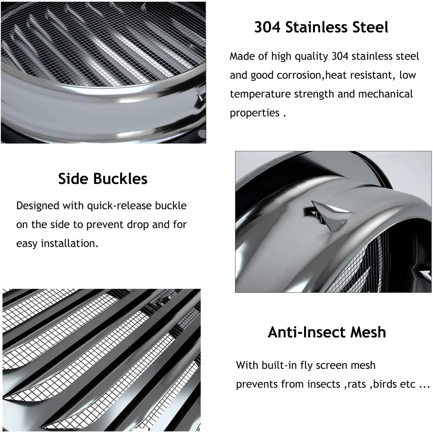 دریچه هوا استیل PartsExtra، پوشش توری کرکره ای، خروجی دیواری تهویه کانال تخت با توری محافظ حشرات - 8 اینچ دریچه هوا استیل PartsExtra، پوشش توری کرکره ای، خروجی دیواری تهویه کانال تخت با توری محافظ حشرات - 8 اینچ