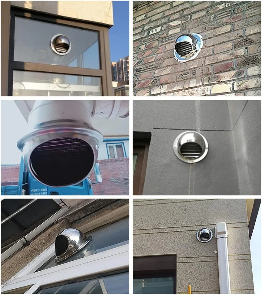 دریچه هوا متانیک گرد استیل ضد زنگ، خروجی هواکش دیواری، کانال تهویه مطبوع - 4 اینچ (10 سانتی متر) دریچه هوا متانیک گرد استیل ضد زنگ، خروجی هواکش دیواری، کانال تهویه مطبوع - 4 اینچ (10 سانتی متر)