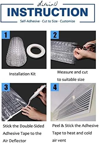 منحرف کننده حرارت و هوا با طراحی منحصر به فرد Liveinu، قابل تنظیم و استفاده مجدد برای دریچه ها، دیوار جانبی، RV، HVAC خانگی، AC و رجیسترهای سقفی