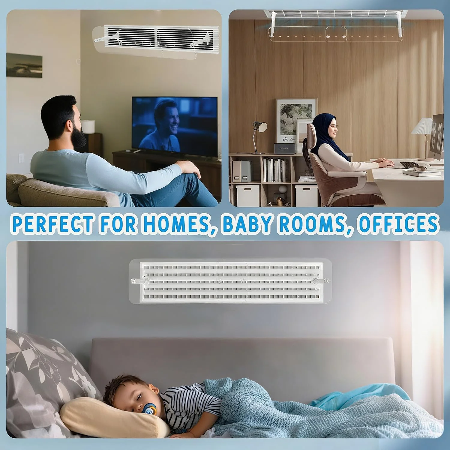 منحرف کننده هوا کولر گازی مرکزی مونمن، منحرف کننده جریان هوای کولر گازی مرکزی شفاف با اندازه قابل تنظیم، منحرف کننده هوا کولر گازی جهانی، دریچه ها، توری