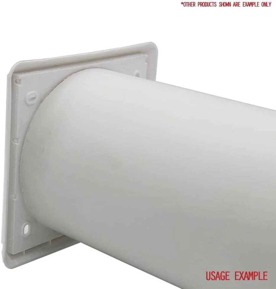 دریچه دیواری کرکره ای سفید رنگ Kair با ابعاد خارجی 183 میلی متر، دارای توری محافظ حشرات و اتصال گرد 150 میلی متری - 6 اینچی در قسمت پشتی