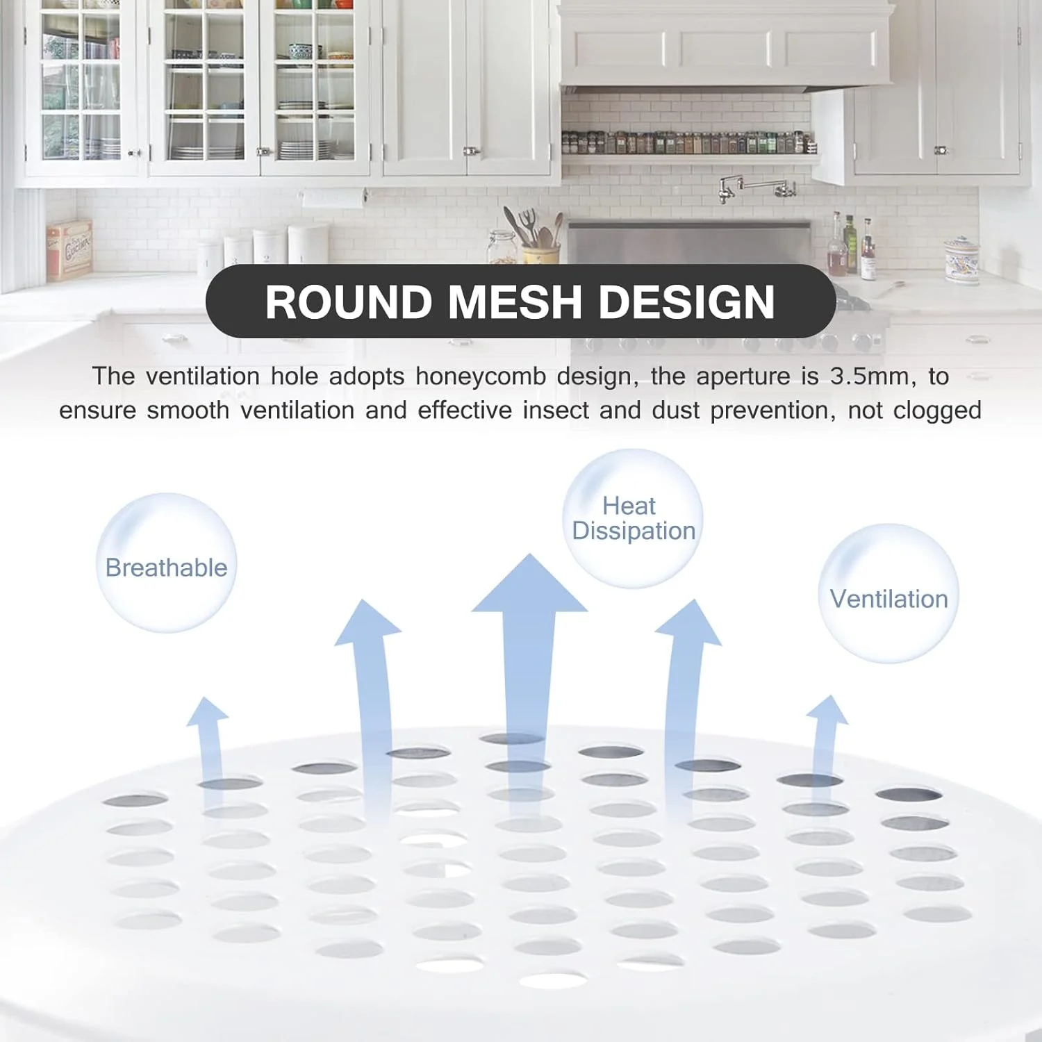 دریچه هوا 30 عددی کینسیندر، توری تهویه گرد از جنس استیل ضد زنگ، پوشش دریچه هوا برای تهویه آشپزخانه، حمام، کابینت، قفسه کتاب و کمد (سفید) دریچه هوا 30 عددی کینسیندر، توری تهویه گرد از جنس استیل ضد زنگ، پوشش دریچه هوا برای تهویه آشپزخانه، حمام، کابینت، قفسه کتاب و کمد (سفید)
