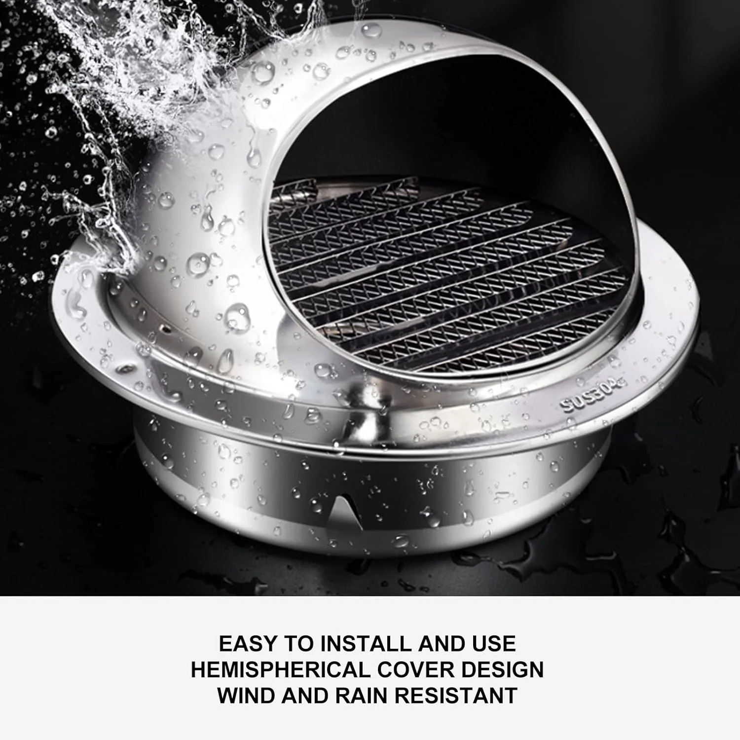 دریچه گرد استیل ضد زنگ Jiawu، پوشش دریچه دیواری، خروجی تهویه گریل گرد با توری ریز برای تهویه گردش هوا (150mm/5.9in)