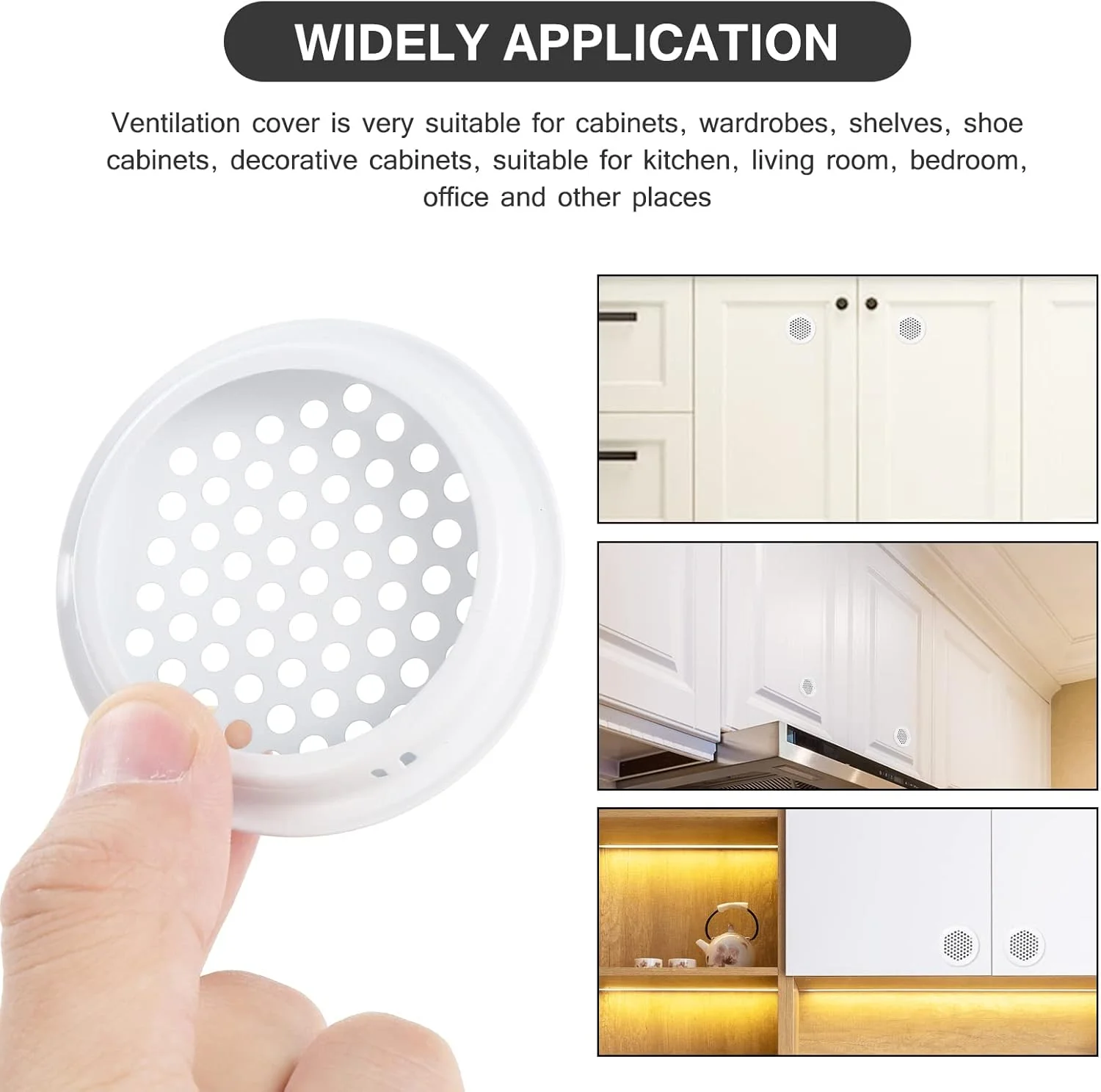 دریچه هوا 30 عددی کینسیندر، توری تهویه گرد از جنس استیل ضد زنگ، پوشش دریچه هوا برای تهویه آشپزخانه، حمام، کابینت، قفسه کتاب و کمد (سفید) دریچه هوا 30 عددی کینسیندر، توری تهویه گرد از جنس استیل ضد زنگ، پوشش دریچه هوا برای تهویه آشپزخانه، حمام، کابینت، قفسه کتاب و کمد (سفید)