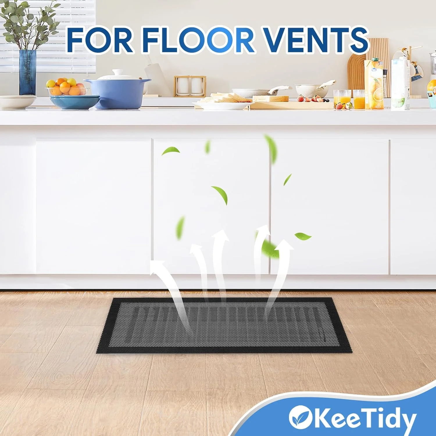 روکش دریچه کف KeeTidy، 10" x 4" روکش دریچه مغناطیسی، روکش دریچه هوا با صفحه توری برای خانه، کف، HVAC، AC، توری و دریچه های RV، بسته 2 عددی