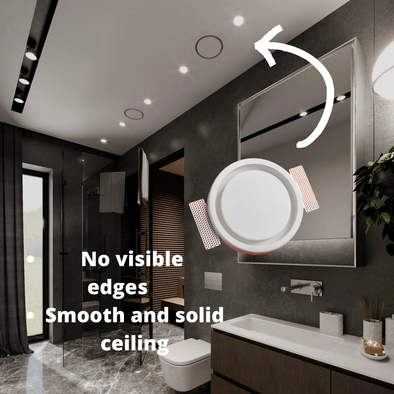 دریچه تهویه هوا - پخش کننده هوای بدون قاب گچی برای سقف کناف، پخش کننده هوای گرد سقفی، مناسب برای حمام، آشپزخانه، گاراژ، اتاق نشیمن، پوشش تهویه، ورودی یا خروجی هوا، (125 میلی متر)