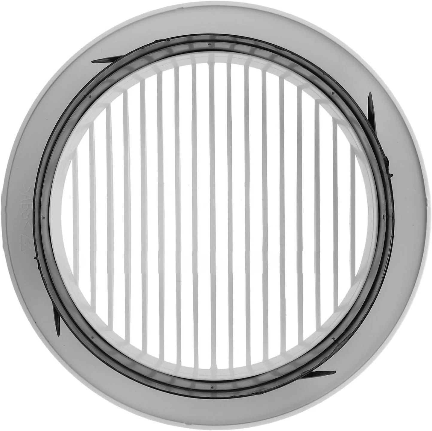 Jectse 200mm ABS Plastic Round Grille Vent Cover with Straight Louvre, Straight Louvre Ventilation Grille White Bathroom Kitchen Office