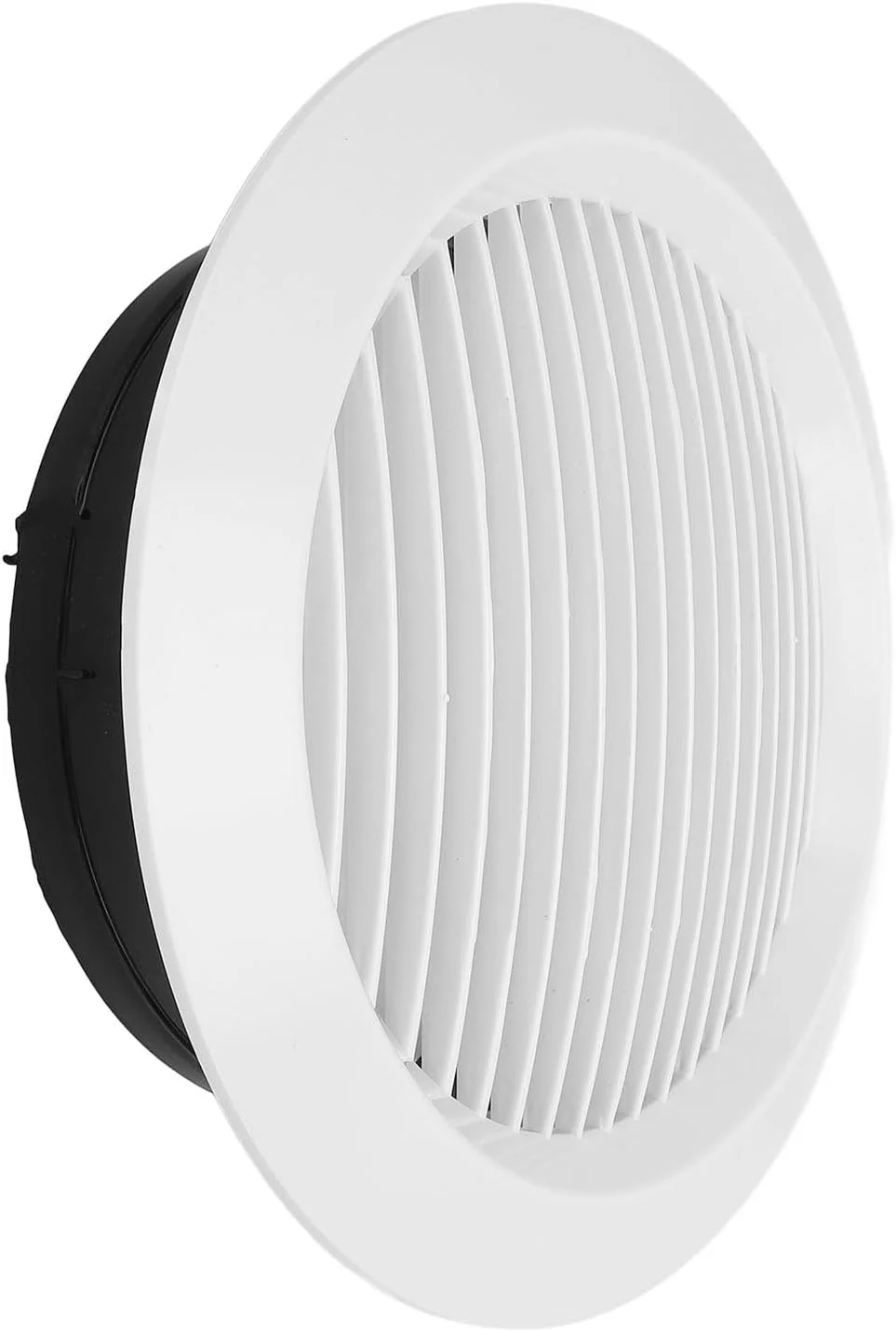 Jectse 200mm ABS Plastic Round Grille Vent Cover with Straight Louvre, Straight Louvre Ventilation Grille White Bathroom Kitchen Office
