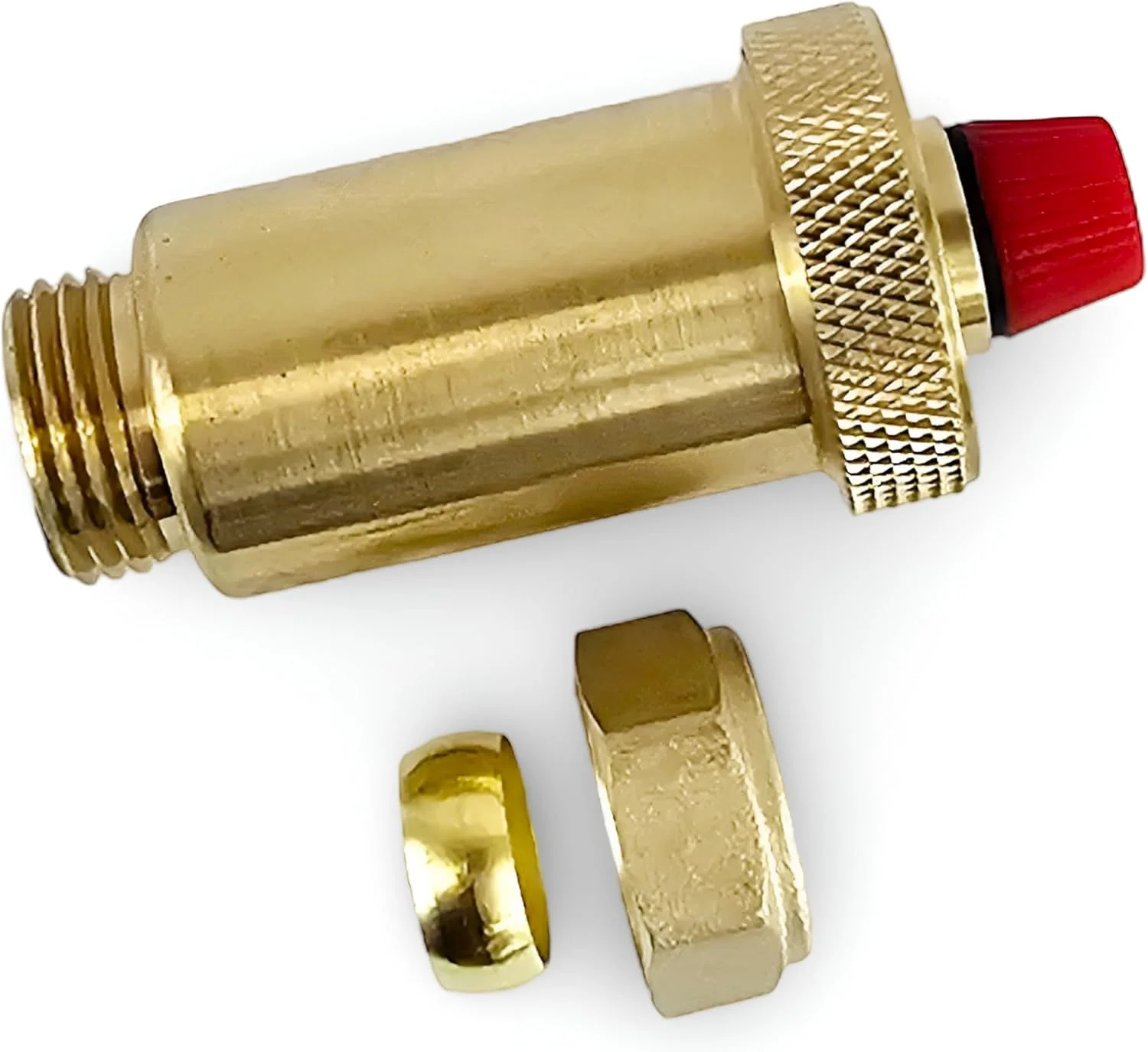 هواگیری اتوماتیک سیستم گرمایشی وارمر با اتصالات فشاری 15 میلی متری، مدل استوانه ای برای حذف موثر و خودکار هوای محبوس شده هواگیری اتوماتیک سیستم گرمایشی وارمر با اتصالات فشاری 15 میلی متری، مدل استوانه ای برای حذف موثر و خودکار هوای محبوس شده