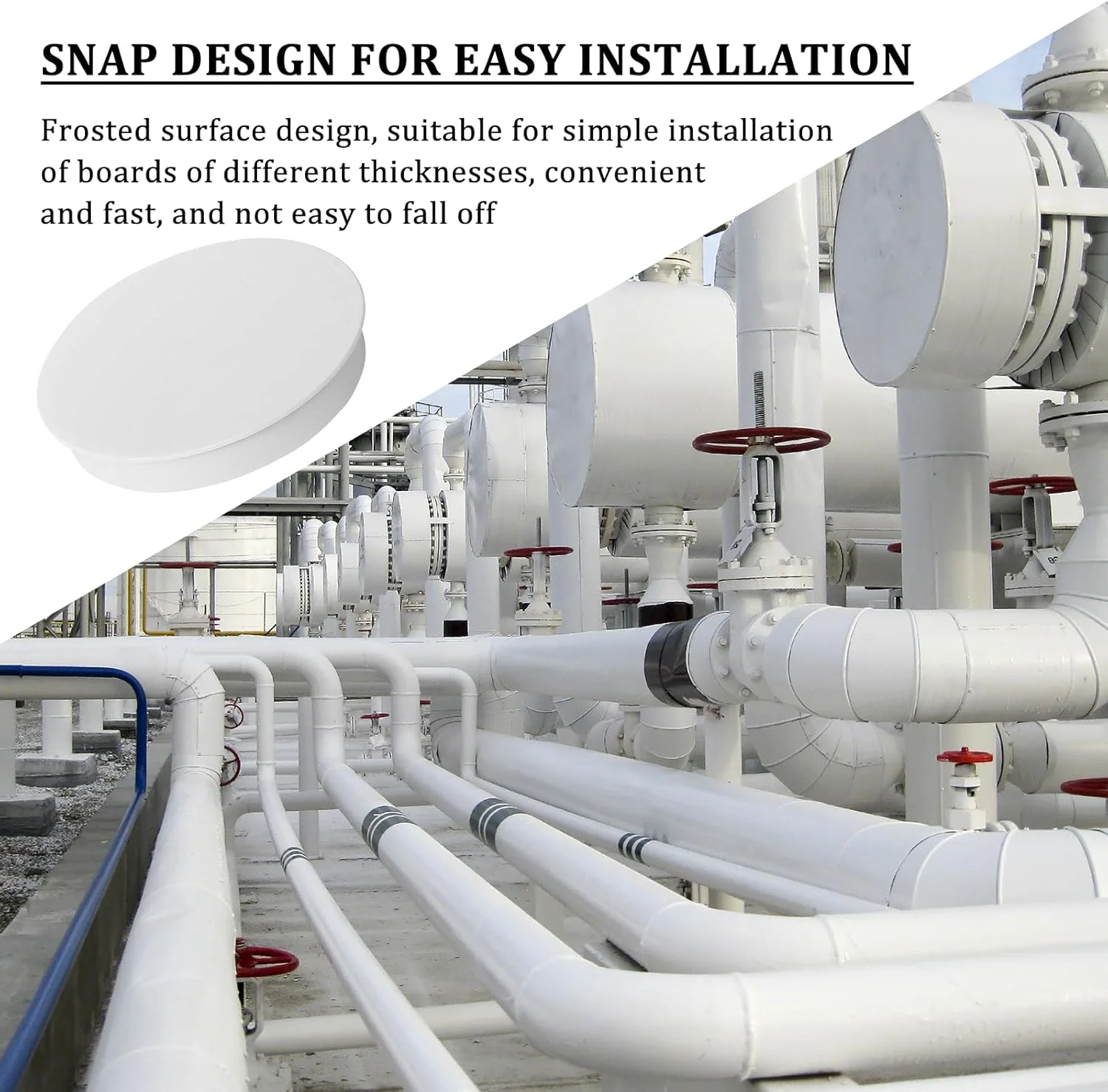 بسته 4 عددی پوشش لوله تهویه فنری، درپوش پی وی سی 110 میلی متری، درپوش لوله برای آستین، درپوش لوله برای لوله های زهکشی، لوله های فاضلاب، لوله های تخلیه (سفید)