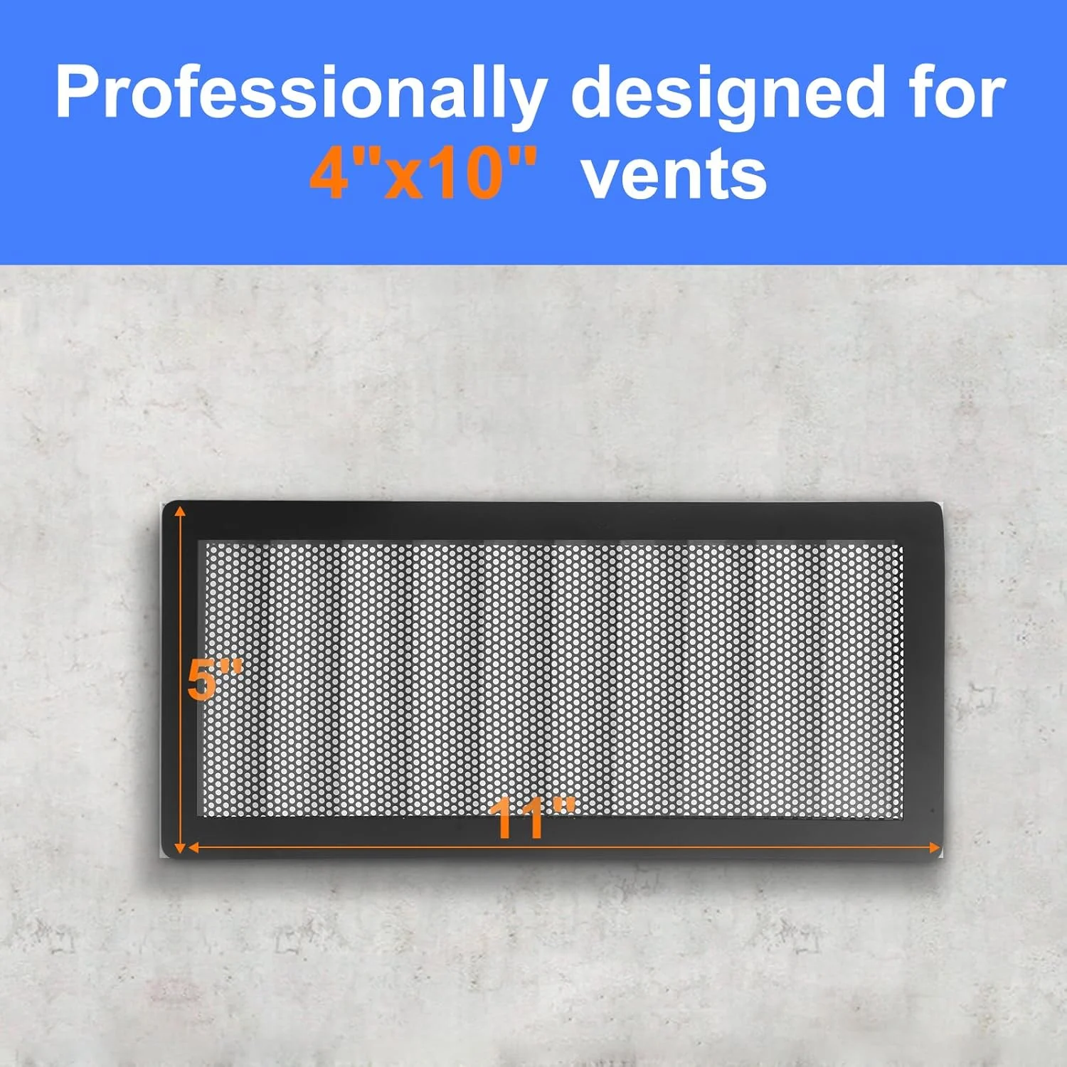 روکش دریچه های کف مغناطیسی بسیار قوی VOLYUVIC، روکش توری دریچه هوا ارتقا یافته برای دریچه 4"x10"، روکش توری دریچه AC برای گرفتن مو، حشرات و آشغال از کف، دیوار و سقف خانه