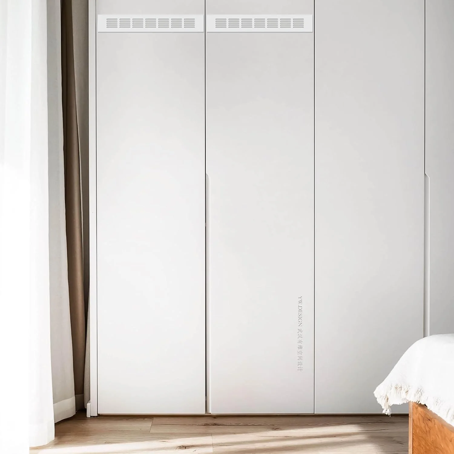 VILLCASE 2 عدد دریچه تهویه هوا، دریچه های مستطیلی، 50x300 میلی متر، نقره ای، آلیاژ آلومینیوم، پوشش تهویه برای کابینت، سقف، کف