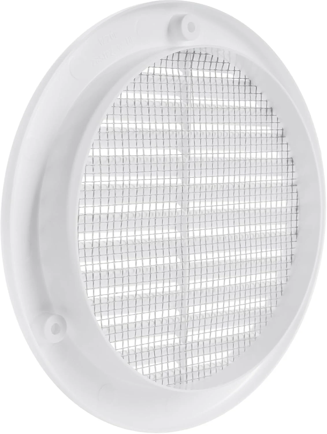 دریچه هواکش سقفی سفید 5 اینچی (ابعاد دهانه) Vent Systems با فلنج - توری پلاستیکی گرد - دارای توری حشره گیر داخلی HVAC برای حمام، منزل 6.2 اینچ (ابعاد بیرونی)