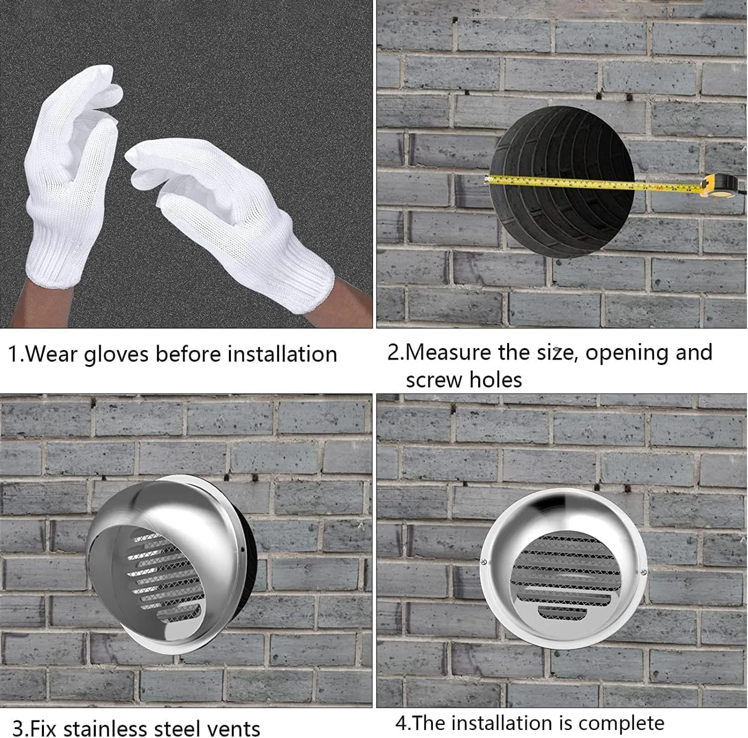 دریچه تهویه خشک کن یلاژوی 4 اینچی، بسته 2 عددی خروجی دیواری گرد استیل ضد زنگ و دریچه زیرشیروانی برای سیستم های HVAC - دریچه هوا بادوام دریچه تهویه خشک کن یلاژوی 4 اینچی، بسته 2 عددی خروجی دیواری گرد استیل ضد زنگ و دریچه زیرشیروانی برای سیستم های HVAC - دریچه هوا بادوام