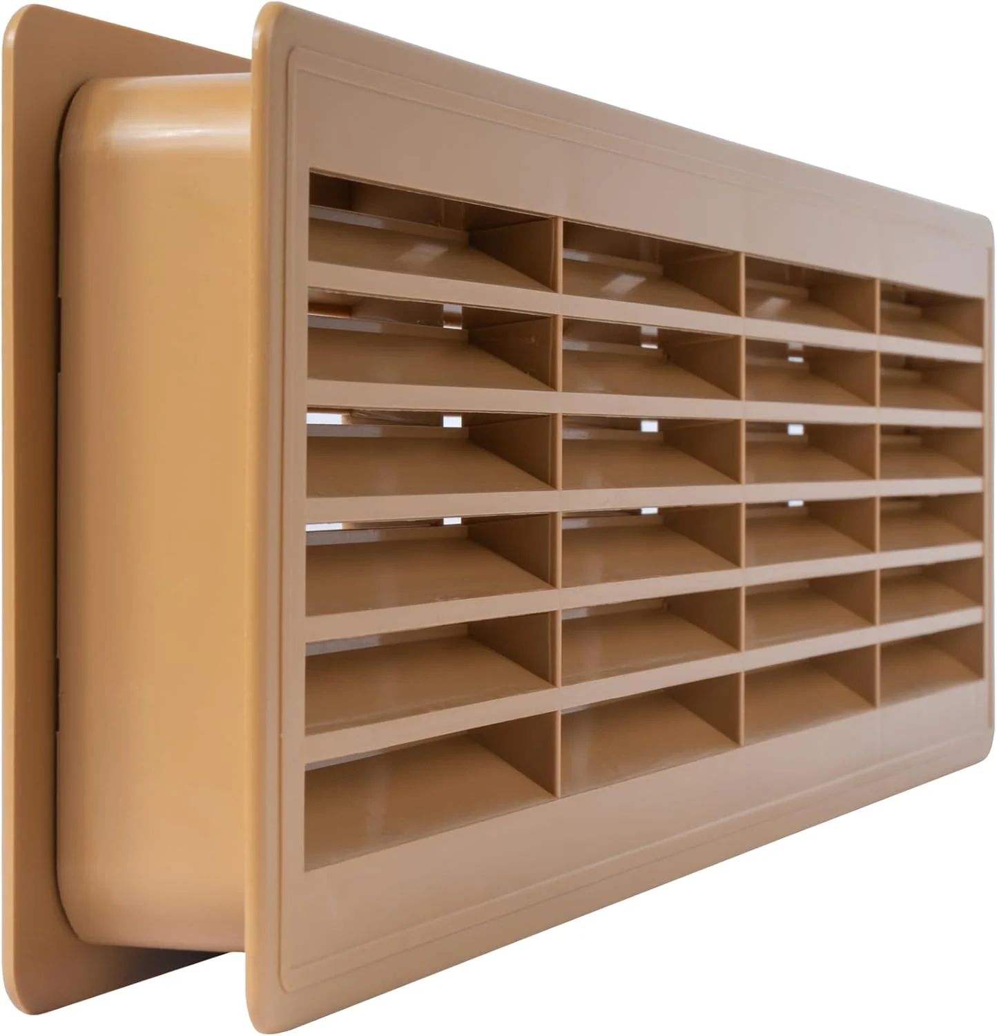 دریچه هوا 46 x 13.5 سانتی متر (44 x 12 سانتی متر) مخصوص درب - دو طرفه - دریچه هوای داخلی - مناسب برای حمام، کمد، گاراژ - رنگ: چوب