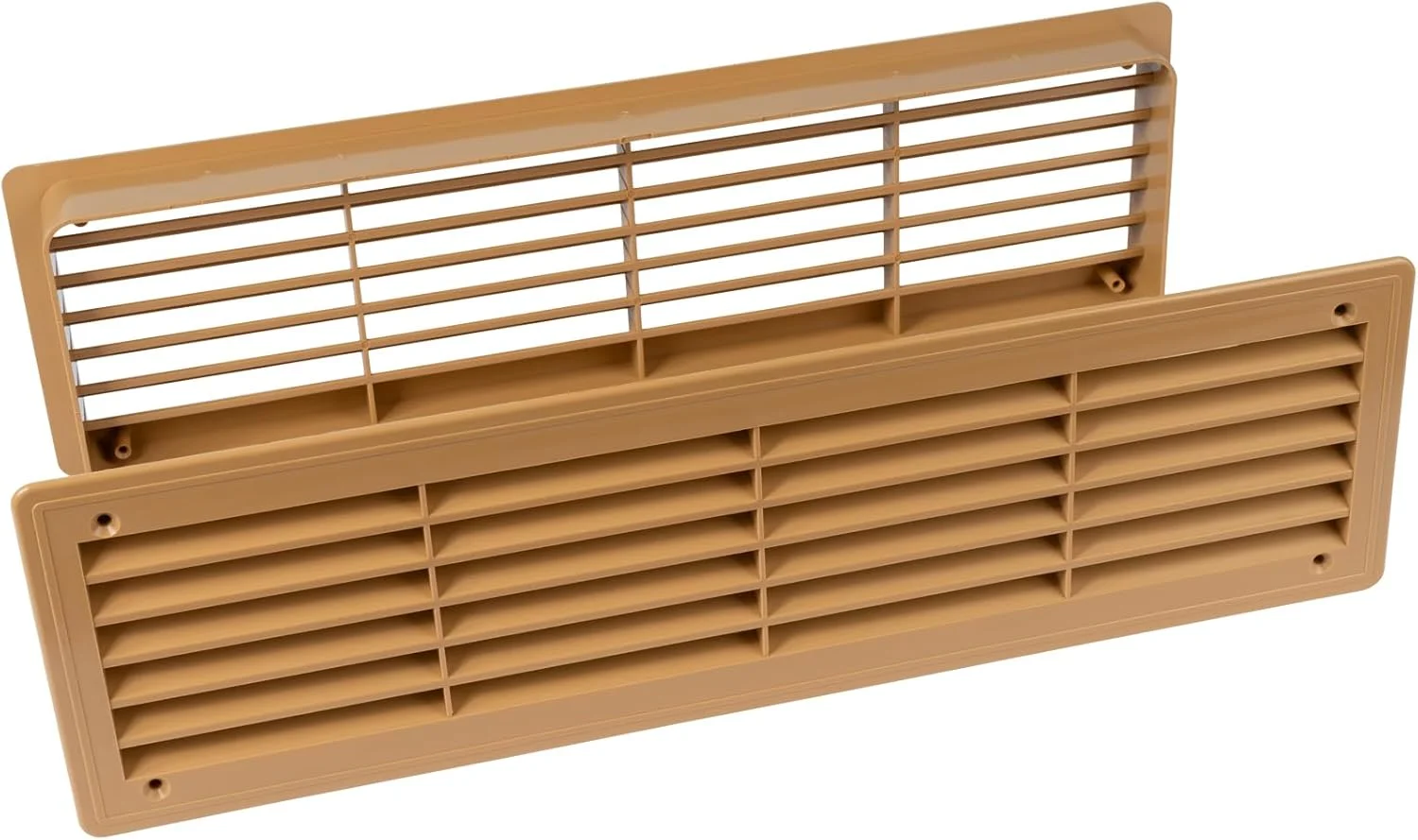 دریچه هوا 46 x 13.5 سانتی متر (44 x 12 سانتی متر) مخصوص درب - دو طرفه - دریچه هوای داخلی - مناسب برای حمام، کمد، گاراژ - رنگ: چوب