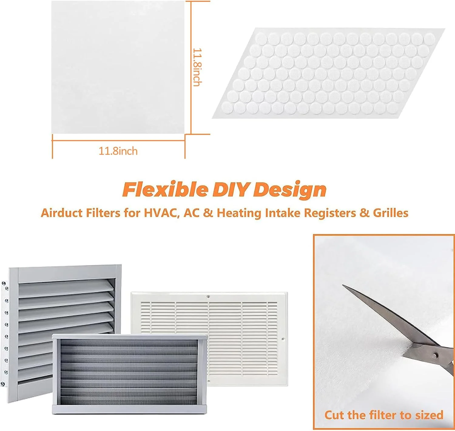 فیلتر کاغذی دریچه هوا Wougzan، توری ضد گرد و غبار، فیلتر تهویه هوا برای فیلتراسیون گرد و غبار و بو (10 عدد 30 * 30 سانتی متر)