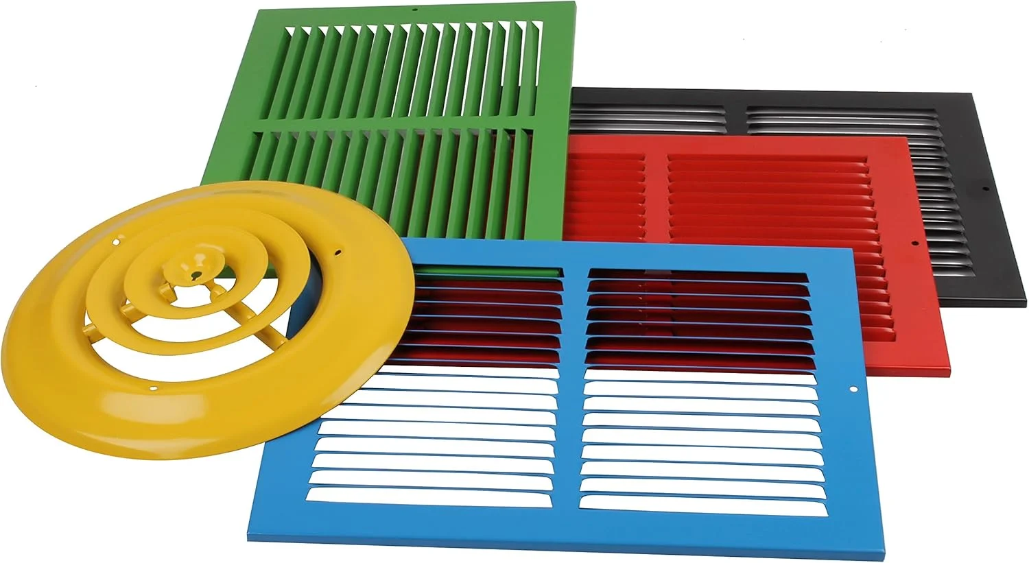 دریچه تنظیم هوا ممتاز HVAC، سایز 10" در 4" - پوشش دریچه هوا، قابل نصب روی دیوار یا سقف - دریچه مشبک - جریان هوای بالا - مشکی [ابعاد بیرونی: 11.75" عرض X 5.75" ارتفاع]