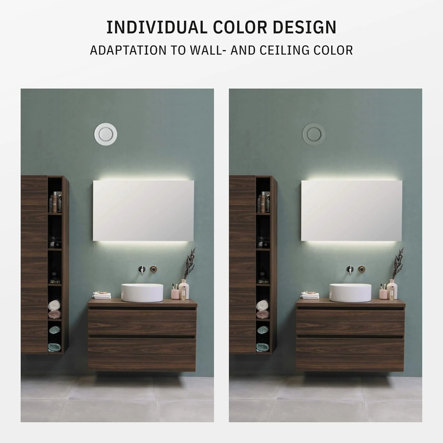 دریچه گرد تهویه هوا کالیماایرو مدل TVSA سایز 6 اینچ، دریچه هوای کوچک گرد با پخش کننده قابل تنظیم، پوشش فلزی دیواری برای حمام، آشپزخانه، گاراژ، استفاده در فضای باز و داخلی، رنگ سفید سوپر RAL 9016