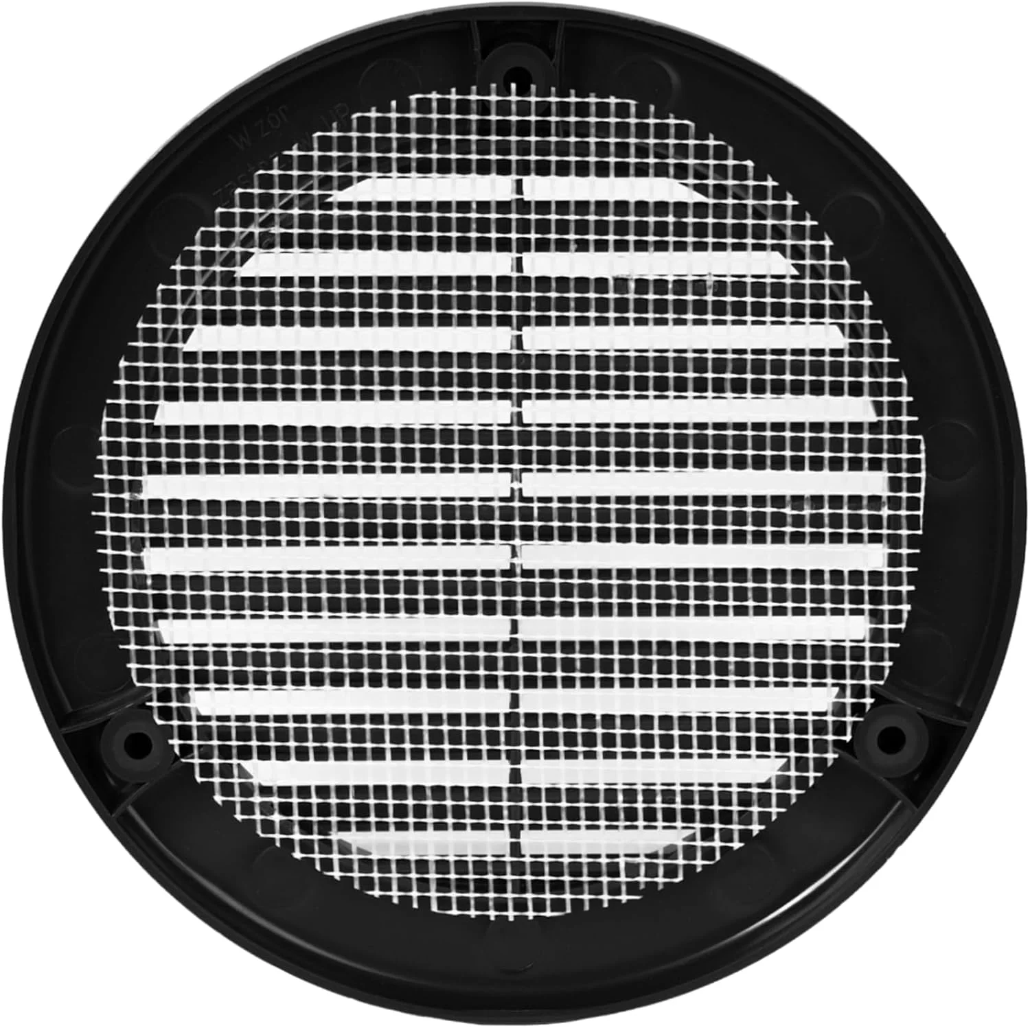 دریچه های پلاستیکی گرد 4 اینچی سیستم های تهویه - مشکی - بسته 2 عددی - دریچه هواکش پره ای با توری داخلی - دریچه تهویه مطبوع برای حمام، زیر سقف، گاراژ - استفاده در فضای داخلی و خارجی