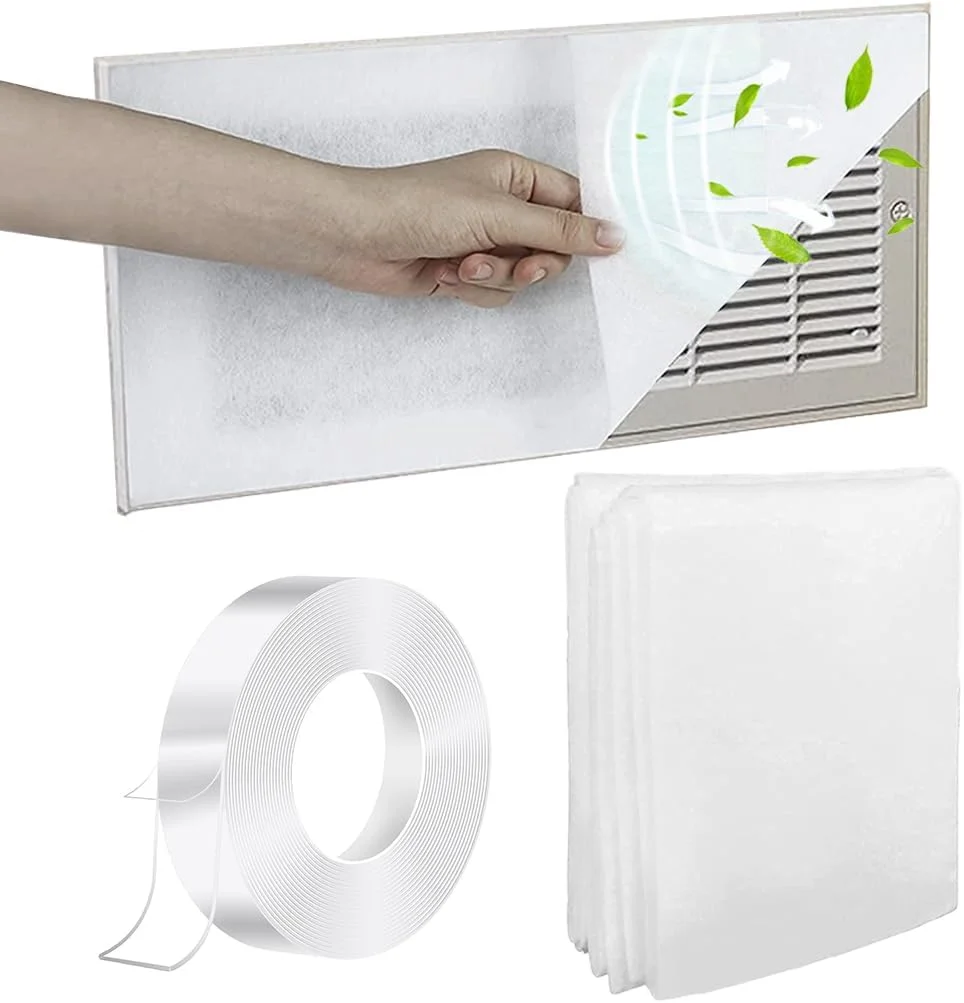 کیت فیلتر دریچه هوا Goodern، 2 عدد توری ضد گرد و غبار 1 متری با نوار چسب، فیلتر تهویه هوا برای جریان هوای ضد گرد و غبار برای AC اسپلیت و تهویه هوای مرکزی، جایگزینی هوای تمیز