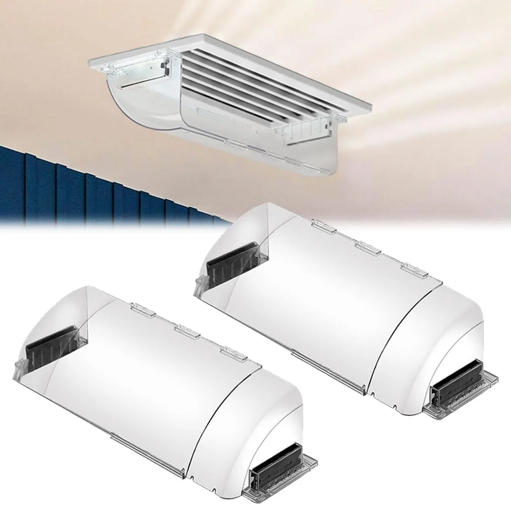 انحراف دهنده دریچه هوا گودرن، 2 عدد، قابل تنظیم، مغناطیسی، پوشش دریچه حرارتی، پلاستیک شفاف نشکن 23-39 سانتی متر با طراحی امن مغناطیسی برای پوشش دریچه های کف، دیوار و سقف