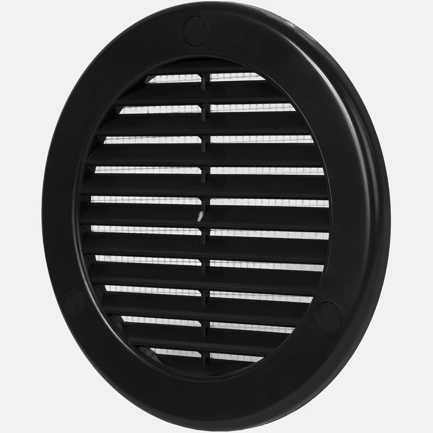 دریچه های پلاستیکی گرد 4 اینچی سیستم های تهویه - مشکی - بسته 2 عددی - دریچه هواکش پره ای با توری داخلی - دریچه تهویه مطبوع برای حمام، زیر سقف، گاراژ - استفاده در فضای داخلی و خارجی