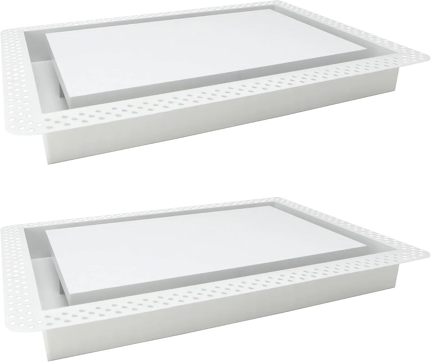 Fittes Flush Wall Vent [Lite], Minimalist ABS Plastic HVAC Air Return Register Cover, Customizable Modern Airflow Solution for Home or Ceiling, Pro Install – 10"x14.25" – Cotton White – 2 Pack