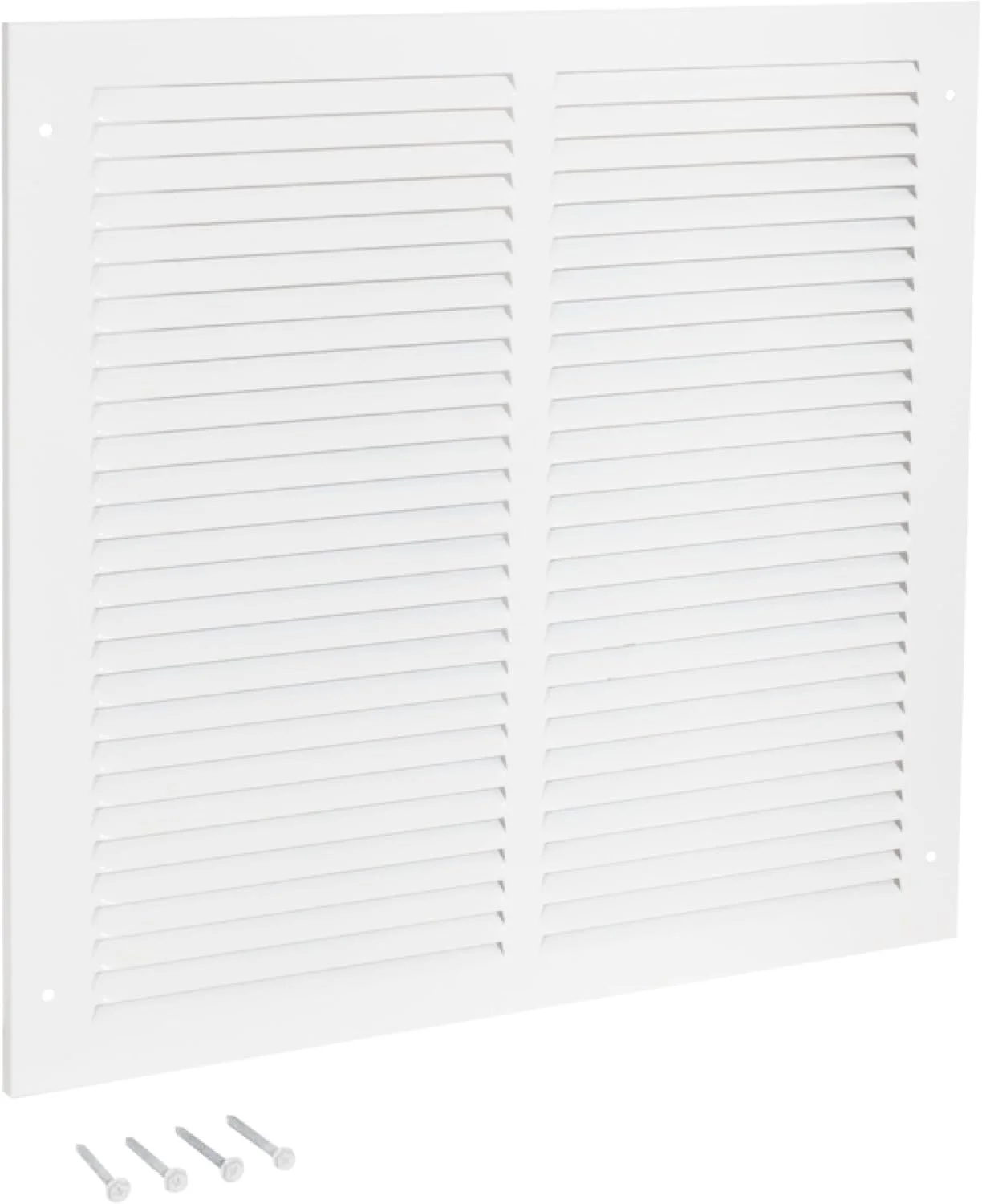 EZ-FLO دریچه هوای برگشتی سفید 12x12 اینچ (اندازه دهانه کانال) برای دیوار یا سقف، توری هوای برگشتی فولادی جامد، دریچه برگشت هوا HVAC، مدل 61627