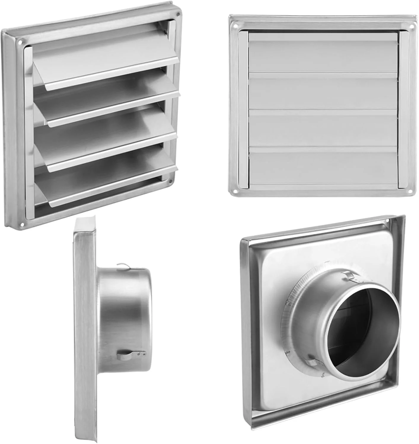 دریچه خروجی فن مربع، دریچه هواکش ضد باد با دریچههای گرانشی، پوشش خروجی بادکش، شیک، بادوام و پرکاربرد برای دریچههای حمام و واحدهای تهویه مطبوع دریچه خروجی فن مربع، دریچه هواکش ضد باد با دریچههای گرانشی، پوشش خروجی بادکش، شیک، بادوام و پرکاربرد برای دریچههای حمام و واحدهای تهویه مطبوع