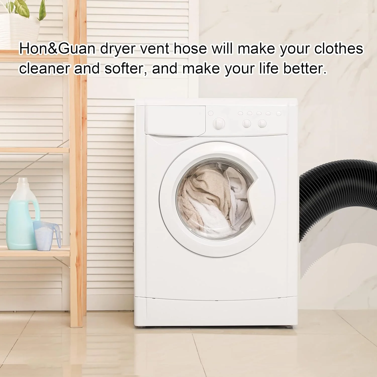 داکت هوای 5 اینچی Hon&Guan - طول 4.8 متری، لوله خرطومی انعطاف پذیر مشکی برای تهویه مطبوع HVAC، مناسب برای گلخانه ها، اتاق های خشک کن و آشپزخانه داکت هوای 5 اینچی Hon&Guan - طول 4.8 متری، لوله خرطومی انعطاف پذیر مشکی برای تهویه مطبوع HVAC، مناسب برای گلخانه ها، اتاق های خشک کن و آشپزخانه