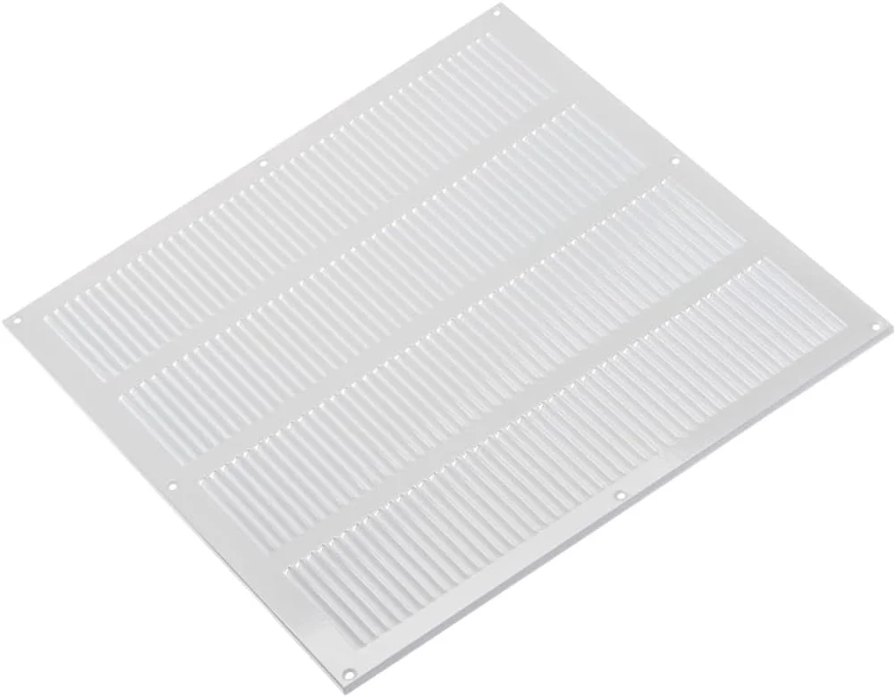 دریچه هواکش یوروپلاست 400x400 میلی متر، پوشش توری تهویه 15x15 اینچ سفید، فلزی، دارای توری حشرات