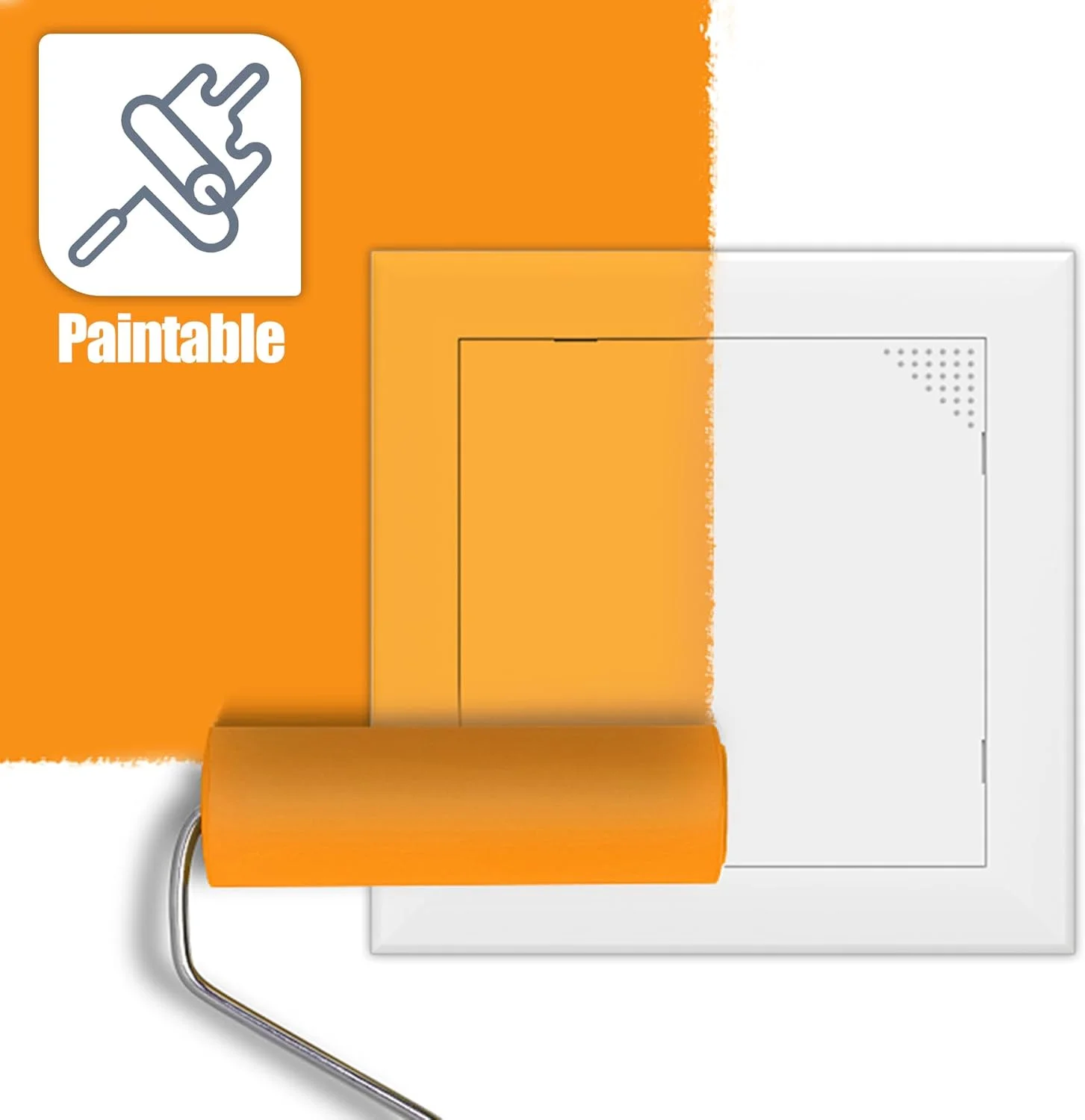 دریچه دسترسی Flamorrow برای دیوار خشک، درب دسترسی لوله کشی، پوشش سوراخ دیواری چسبی 6" x 6" با سوراخ تهویه هوا، پانل های دسترسی پلاستیکی بادوام برای دیوار خشک، سقف