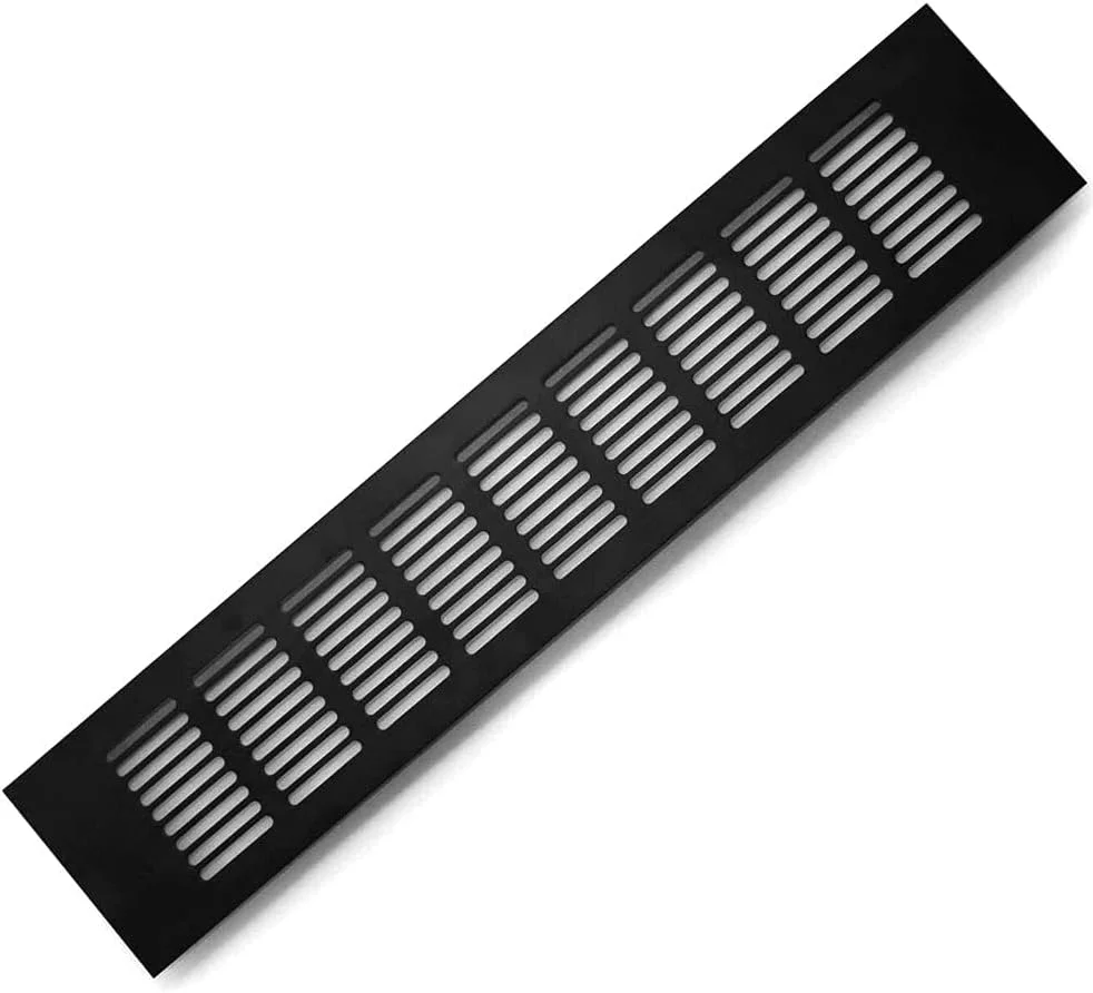 دریچه تهویه هوا Excefore، 2 عدد دریچه کابینت، دریچه یخچال، دریچه دیواری کرکره ای، مشکی، 80mm x 400mm دریچه تهویه هوا Excefore، 2 عدد دریچه کابینت، دریچه یخچال، دریچه دیواری کرکره ای، مشکی، 80mm x 400mm