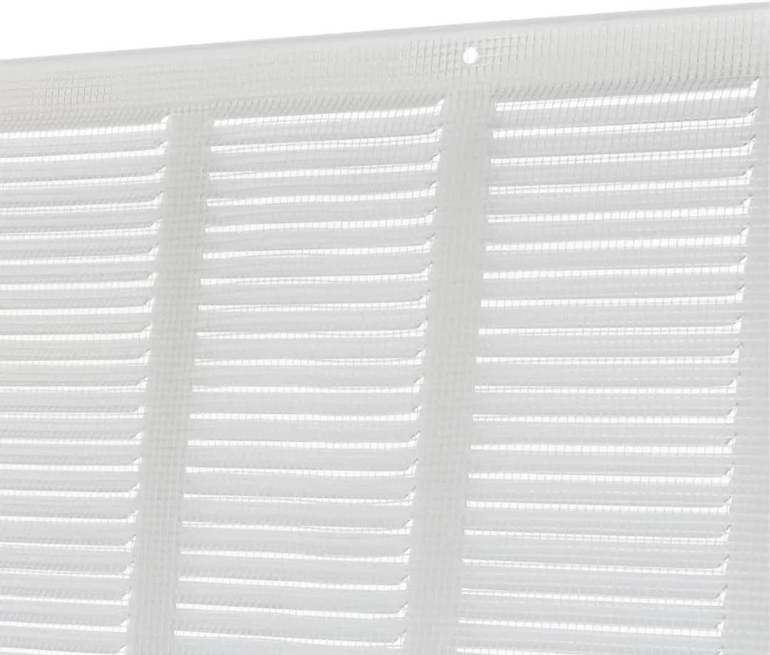 دریچه هواکش یوروپلاست 400x400 میلی متر، پوشش توری تهویه 15x15 اینچ سفید، فلزی، دارای توری حشرات