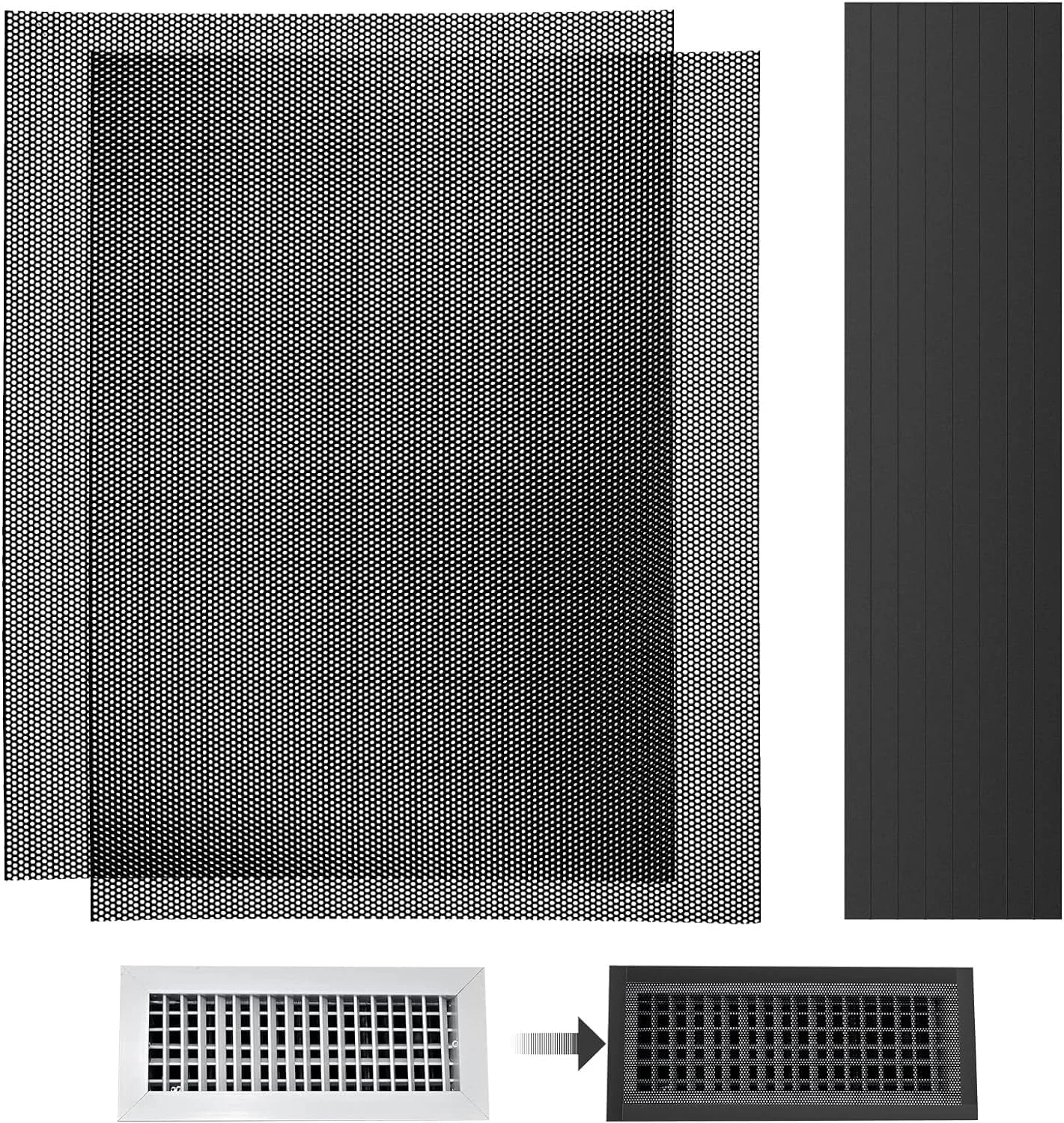 روکش دریچه مغناطیسی Excefore، روکش آهنربایی قوی تر برای دریچه های AC، روکش دریچه های کف، تزئینی، قابل برش، روکش دریچه هوای RV برای دریچه های رجیستر کف، روکش دریچه های هوا، ورق مغناطیسی (2 عدد، 15.7"x7.8")