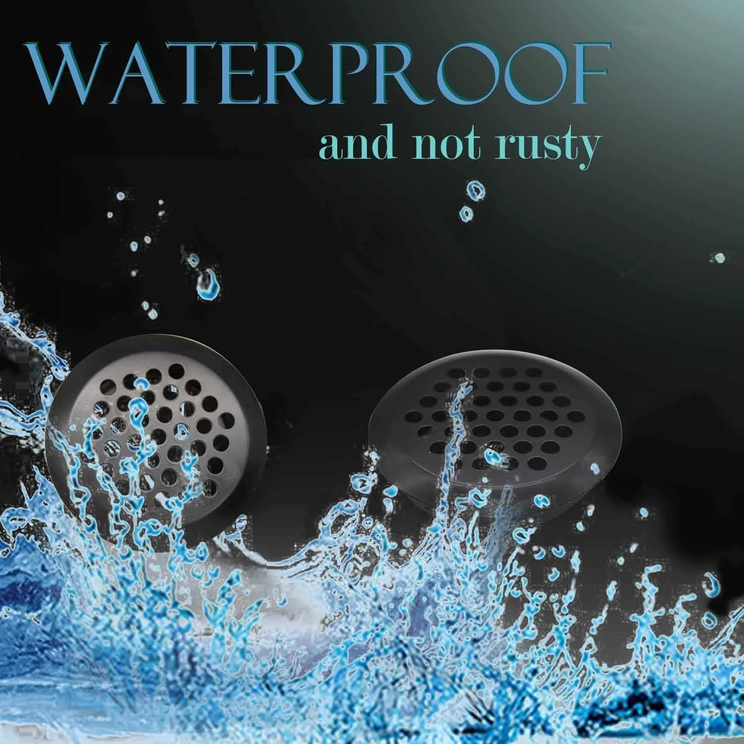 دریچه تهویه گرد Excefore، 6 عدد - دریچه های هوا 35 میلی متری استیل ضد زنگ، سوراخ تهویه گرد برای تهویه آشپزخانه، حمام، کمد، قفسه کتاب و جالباسی (مشکی)