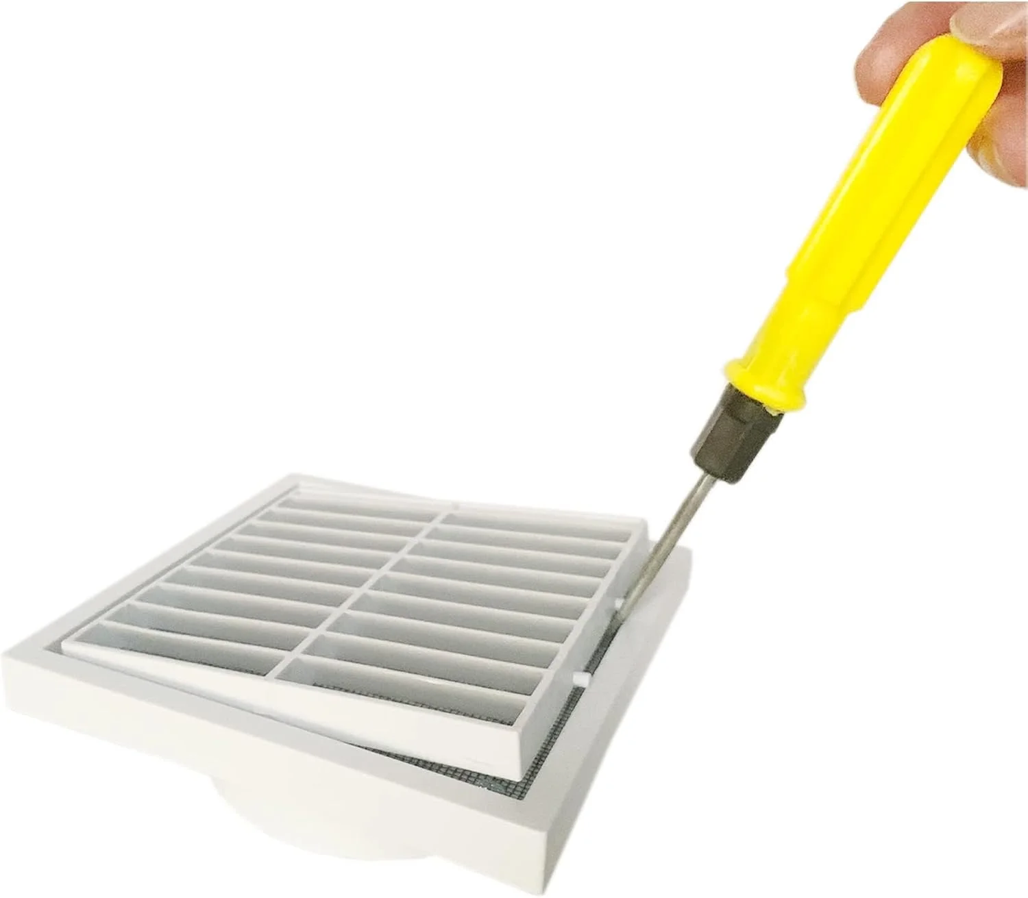 شبکه دیواری لوور پلاستیکی Excefore، 98.5 میلی متر با توری حشرات برای فن تهویه سقفی، پوشش دریچه هوا برای حمام، تهویه خشک کن لباس، هود اجاق گاز، کانال کشی، سفید