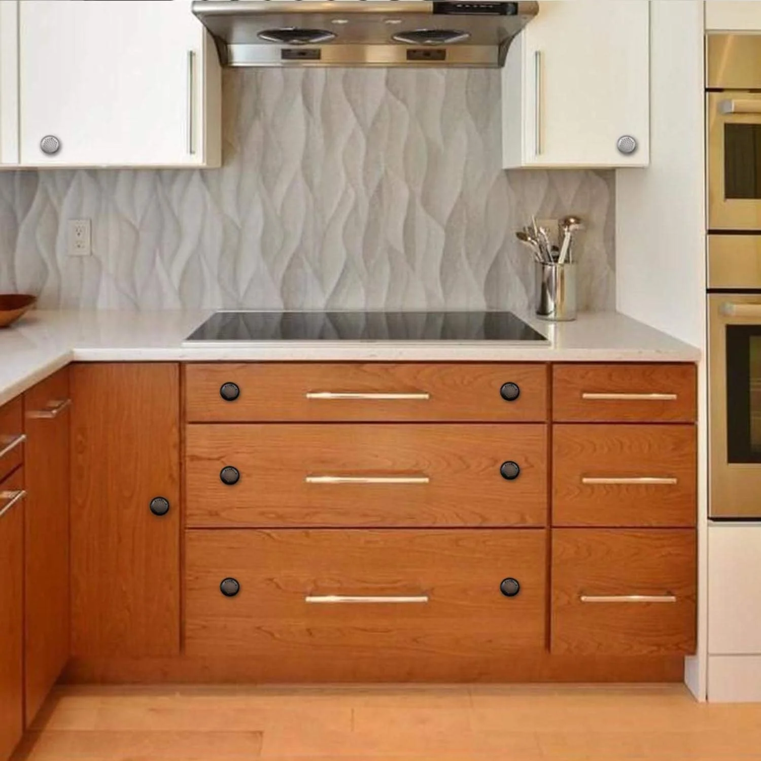 دریچه تهویه گرد Excefore، 6 عدد - دریچه های هوا 35 میلی متری استیل ضد زنگ، سوراخ تهویه گرد برای تهویه آشپزخانه، حمام، کمد، قفسه کتاب و جالباسی (مشکی)