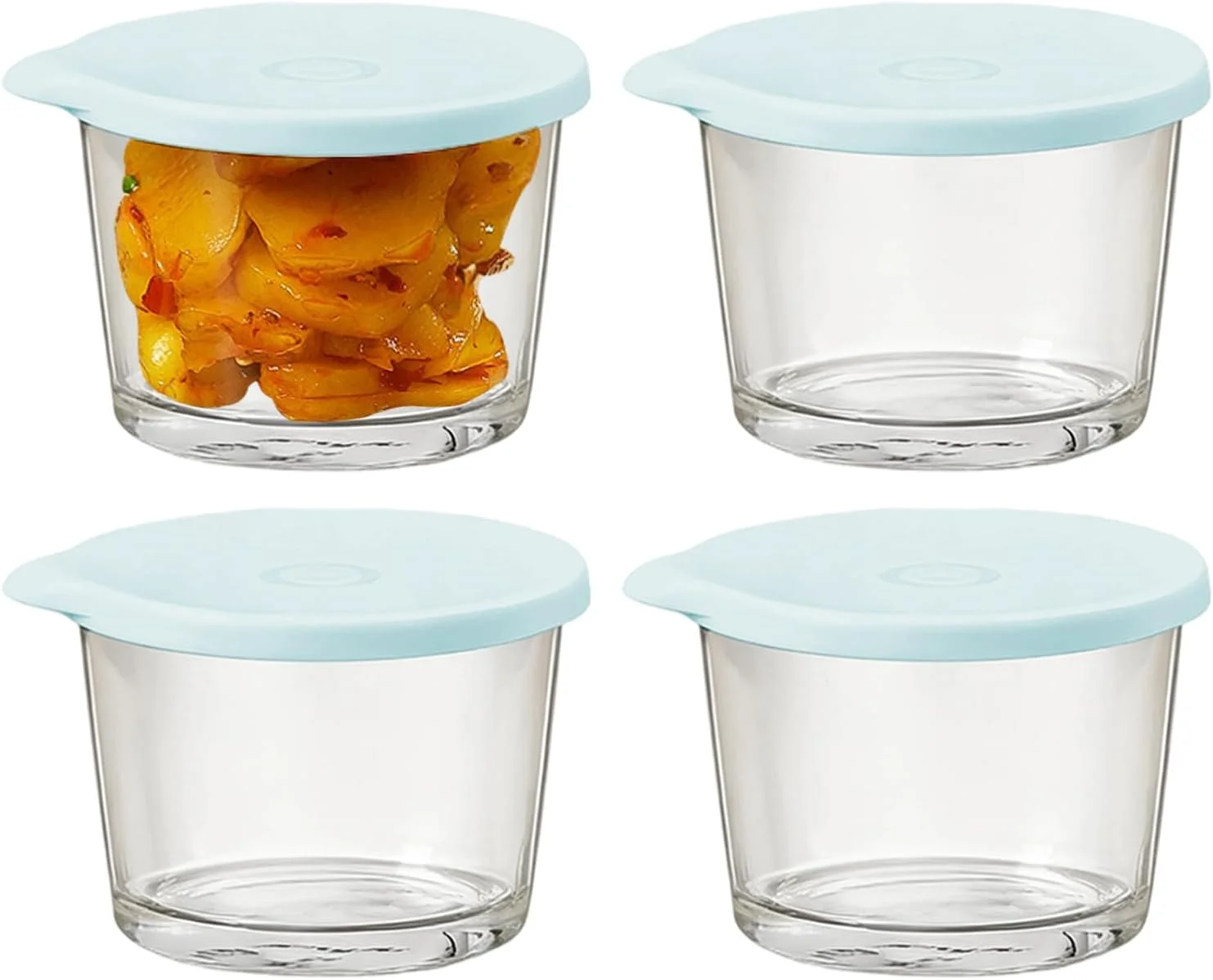کاسه شیشه ای با درب - ظروف قابل استفاده مجدد و قابل انباشت | ظرف ناهار درب دار | برای آماده سازی غذا، میان وعده، پخت و پز، انبار، یخچال، فریزر، ناهار، سالاد، سوپ، ماست، میوه