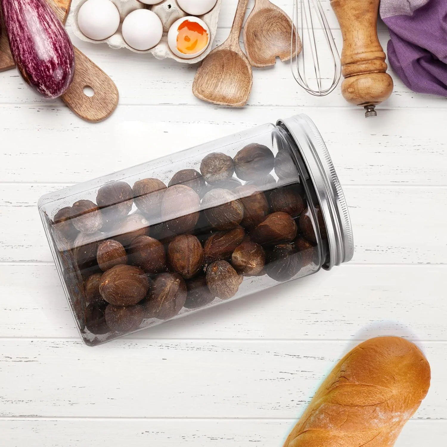 ظرف پلاستیکی شفاف با درب شیاردار نقره ای - مناسب مواد غذایی، قابل استفاده مجدد، ظرف نگهداری هوا بند - 550 میلی لیتر (بسته 6 عددی) ظرف پلاستیکی شفاف با درب شیاردار نقره ای - مناسب مواد غذایی، قابل استفاده مجدد، ظرف نگهداری هوا بند - 550 میلی لیتر (بسته 6 عددی)